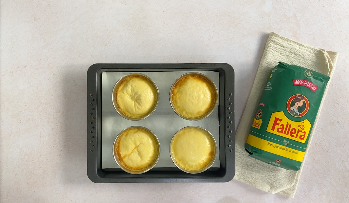 Presentación de Flan de arroz con leche