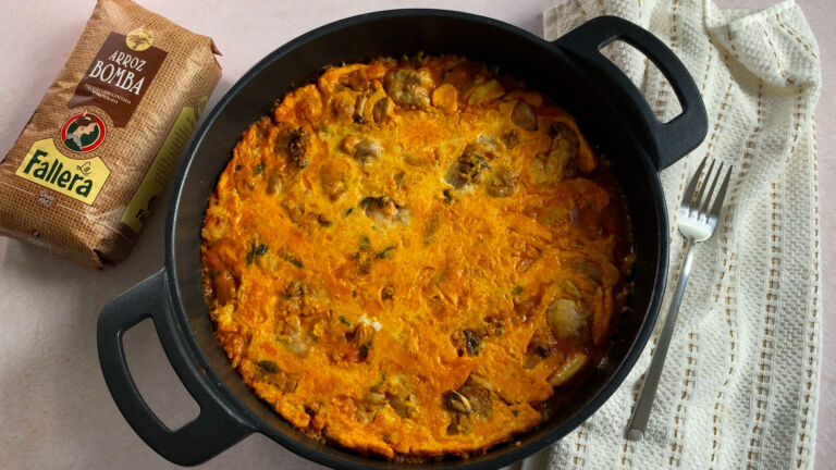 arroz con costra al horno