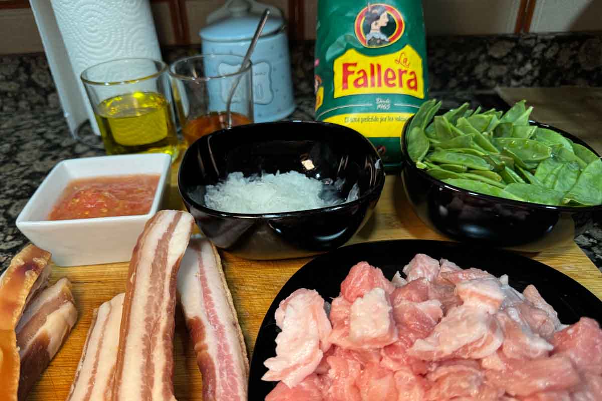 paso a paso arroz con torreznos de Soria ingredientes