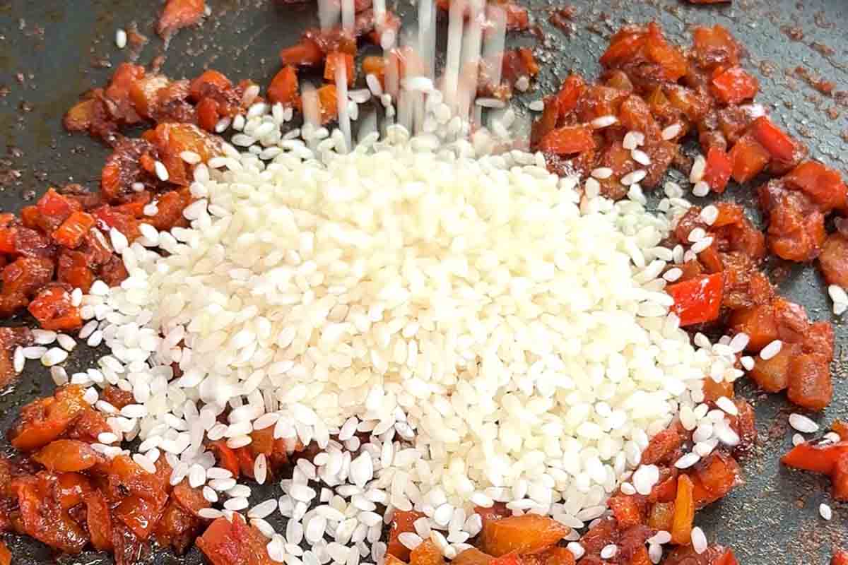 Paso a paso arroz con vieiras y langostinos echar arroz