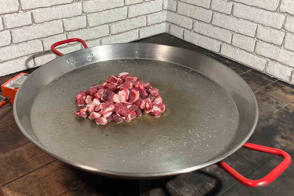 paso a paso arroz con ternera chuletón