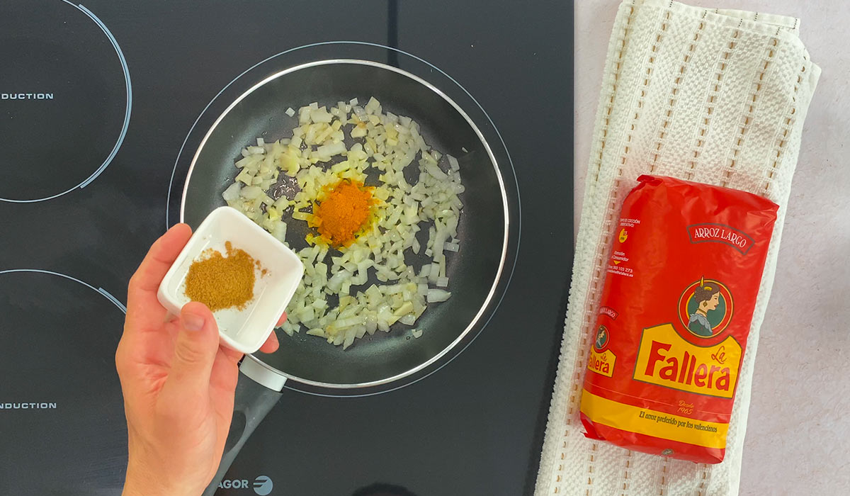 Especias en Arroz con cúrcuma