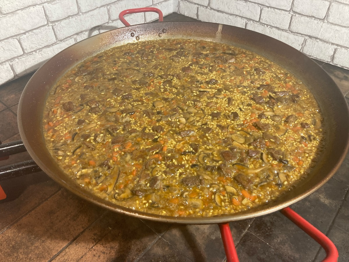 arroz con carne de cerdo - coccion arroz