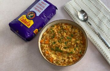 imagen receta Arroz con merluza y verduras: receta completa