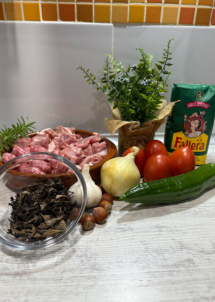 Ingredientes de arroz montañés